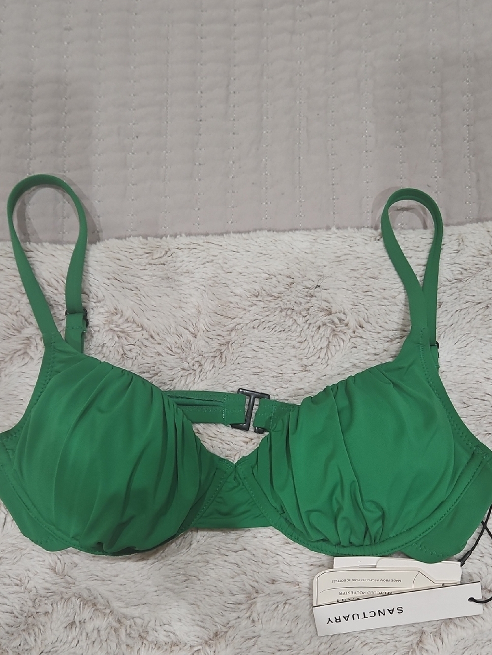 Sanctuary Emerald Green Underwire Bra with Gathered Cups